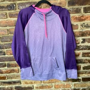 Danskin Now Purple Pink Pullover Hoodie Sweatshirt Women's Size Large